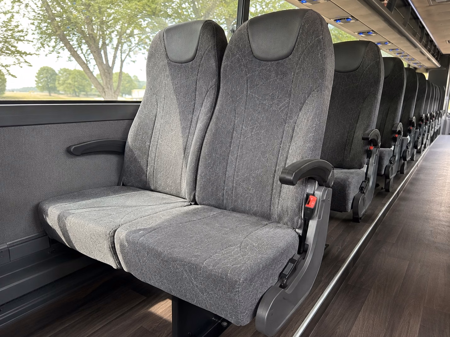56 passenger charter bus inside